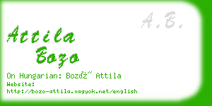 attila bozo business card